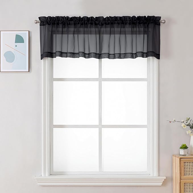 Chyhomenyc Sheer Black Valances by Chyhomenyc