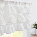 jinchan Ruffled Valance Curtain Slubbed Crossed Kitchen Valance Vintage by JINCHAN