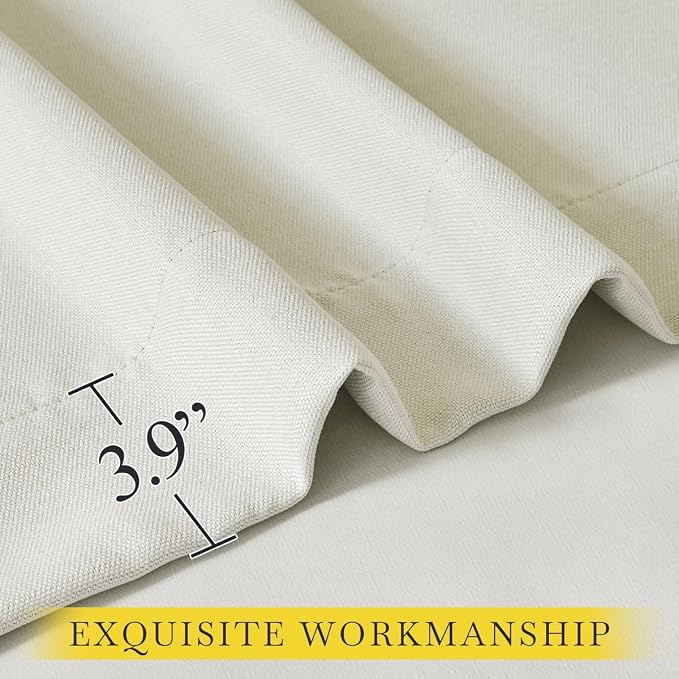 NICETOWN Thick Faux Linen Bedroom Curtains 108 inches Long, Room Darkening Dual - Image 7