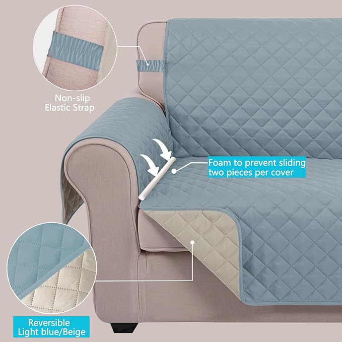 U-NICE HOME Loveseat Sofa Cover Reversible Couch Covers - Image 3