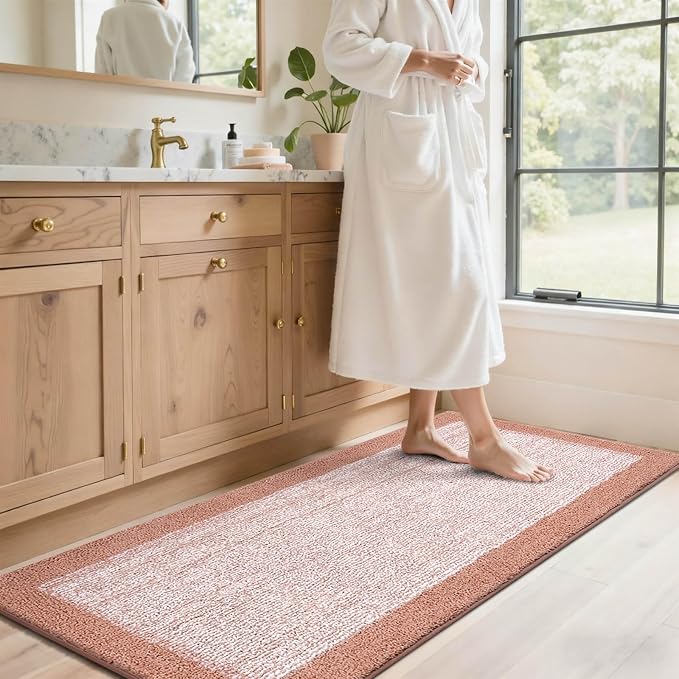 70x24 Long Bathroom Rugs Washable Non Slip, Soft Absorbent Quick Dry Mats - Image 3