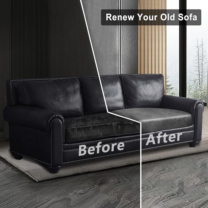 Leather Look Couch Cushion Covers Sofa Seat Slipcovers Sets Couches Furniture - Image 7
