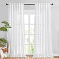 NICETOWN White Linen Sheer 120 inch Curtains by NICETOWN