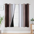 Estelar Textiler Brown and Greyish White Ombre Blackout Curtains 45 Inch Length by ESTELARTEXTILER