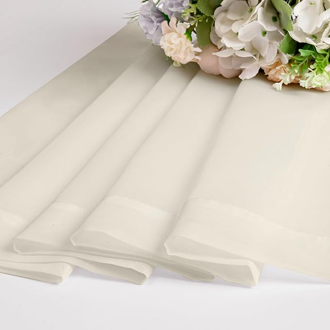 Chyhomenyc Cream Sheer Curtains 36 inch Length 2 Panels Set, Light Filtering - Image 8