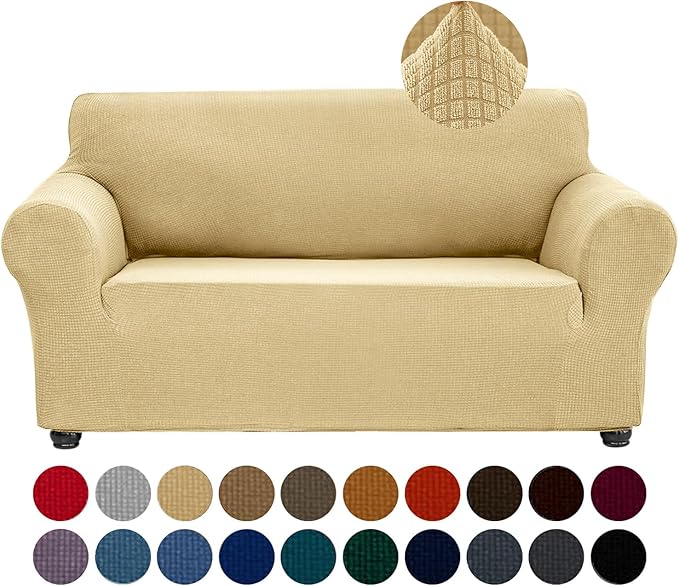 Joccun Stretch Sofa Cover for 2 Cushion Couch, Water Repellent Slipcover by Joccun