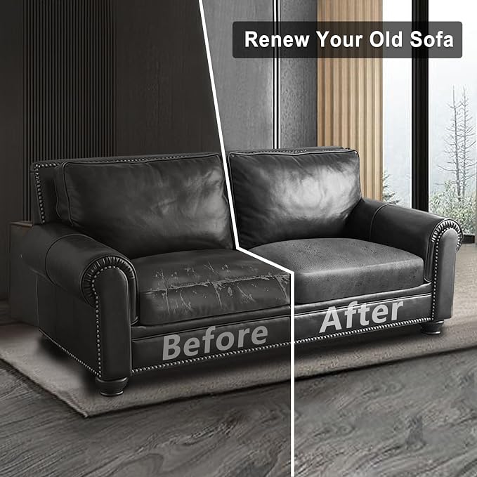 Leather Look Couch Cushion Covers Sofa Seat Slipcovers Sets Couches Furniture - Image 7