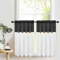 Boho Kitchen Curtains 36 Inch Length, Farmhouse Cotton Linen Tier Curtains by FRAMICS