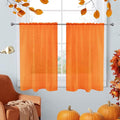 SpaceDresser Basic Rod Pocket Sheer Voile Window Curtain Panels Orange 1 Pair 2 by SpaceDresser