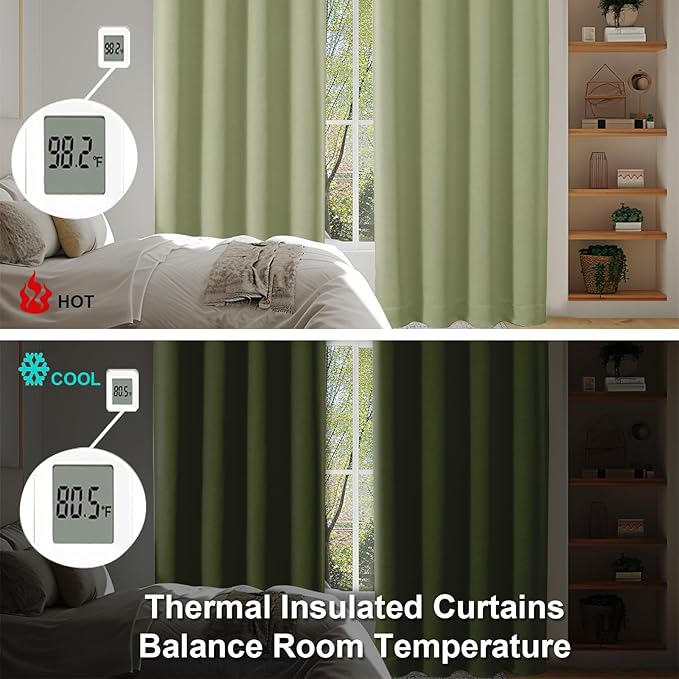 Simplebrand Sage Green Blackout Curtains - Image 6