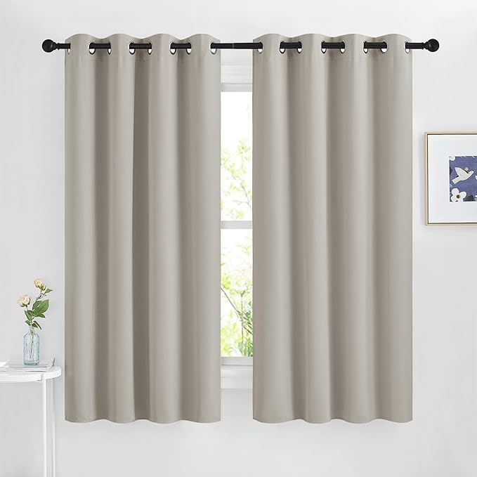 NICETOWN Room Darkening Bedroom Curtains 63 inches Long, Window Treatment by NICETOWN