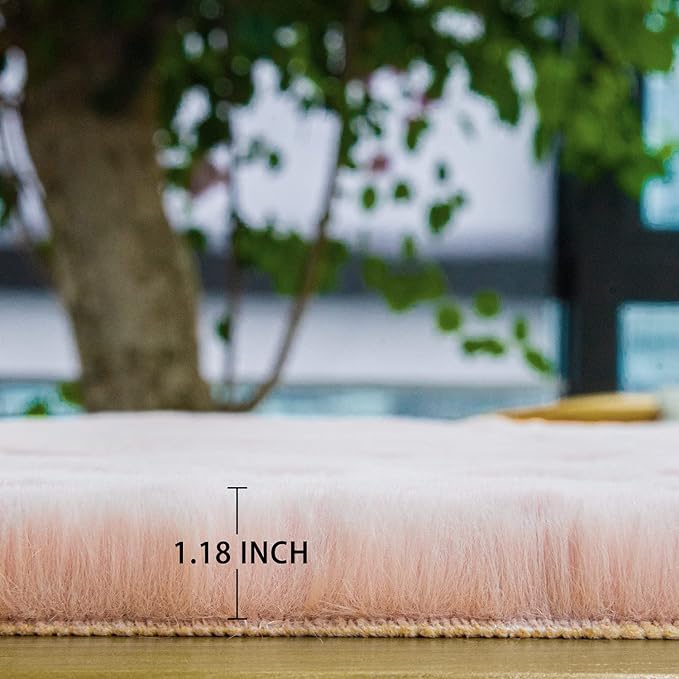 ORINOVA Fluffy Pink Washable Runner Rugs - Image 6