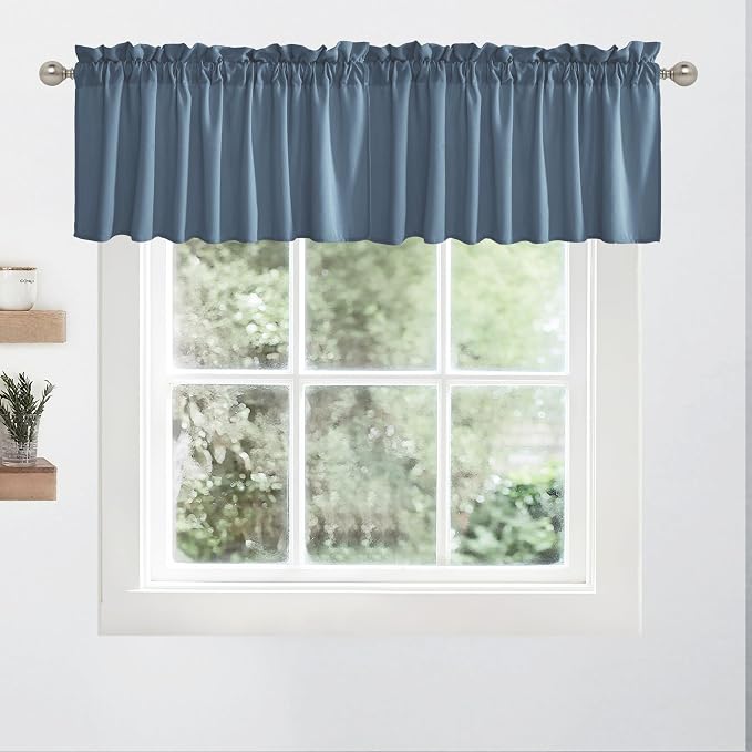 RYB HOME Kitchen Curtains Valances Faux Linen Blended Privacy Protect Shabby - Image 6