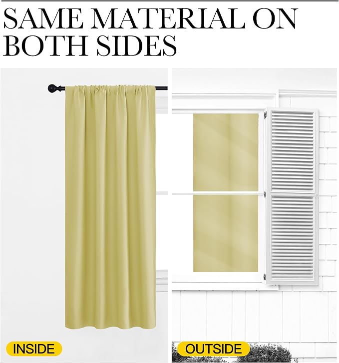 NICETOWN RV Blackout Curtains for Camper Windows, Paler Yellow, Kitchen Curtains - Image 5