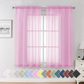 Aiyufeng Light Pink Sheer Curtains 63 Inch Length 2 Panels Set, Semi by Aiyufeng