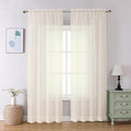 Aiyufeng Cream Sheer Curtains 84 Inches Long 2 Panels Set by Aiyufeng