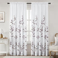 HOMEIDEAS Non-See-Through Dry Rose and White Privacy Sheer Curtains 52 X 84 by HOMEIDEAS