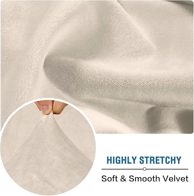 H.VERSAILTEX Velvet Stretch Sectional Couch Covers 3 Pieces Sofa Seat Cushion - Image 5