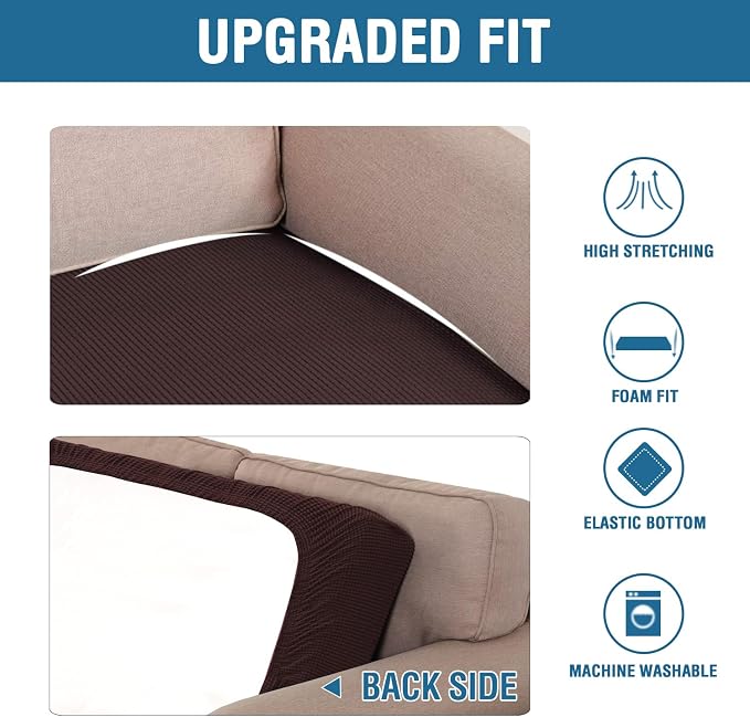 H.VERSAILTEX Super Stretch Individual Seat Cushion Covers Sofa Covers Couch - Image 6