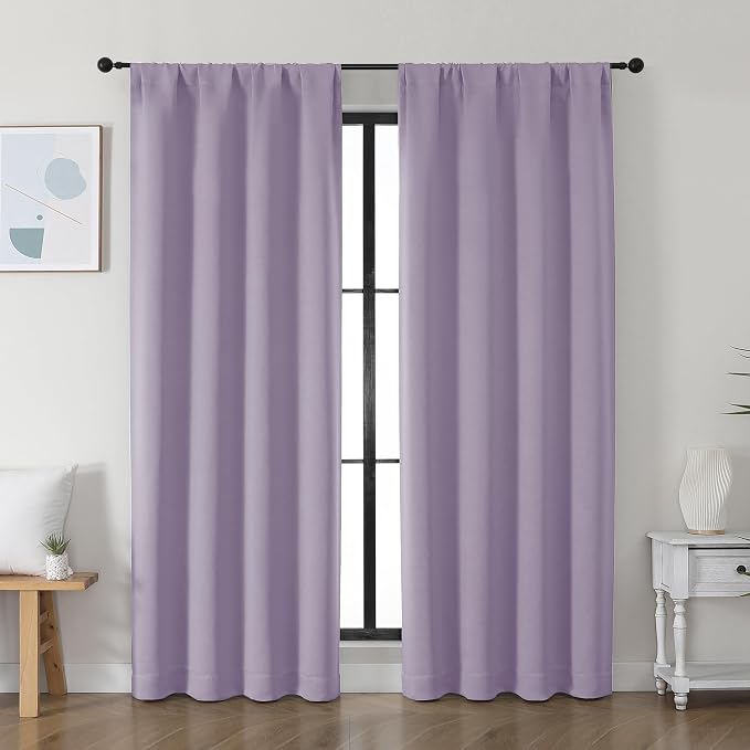 Simplebrand Ava Lilac Blackout Curtains by Simplebrand