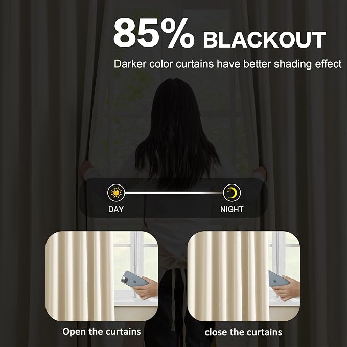 Pinch Pleat Blackout Slider Door Curtains Pair - Image 3