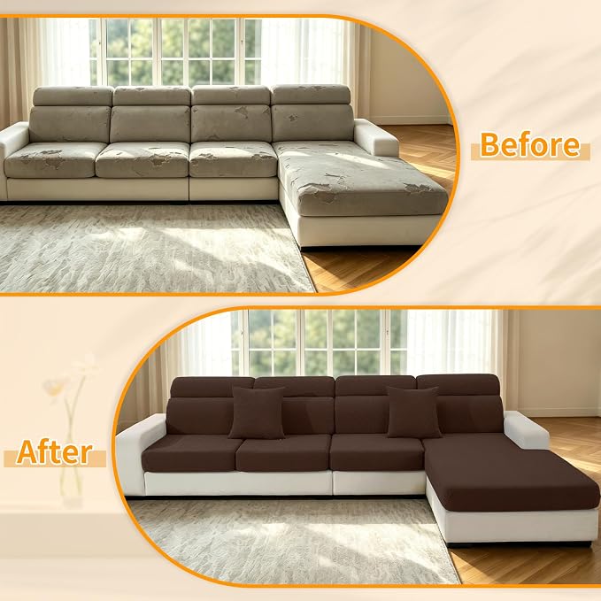XINEAGE Couch Cushion Covers, Loveseat Sofa Seat Slipcovers - Image 7