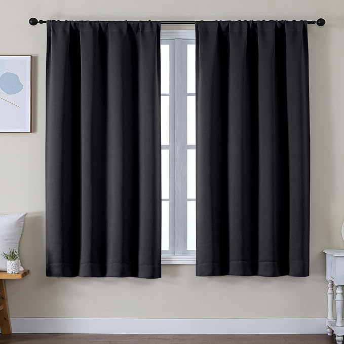 Simplebrand Ava Black Blackout Curtains by Simplebrand