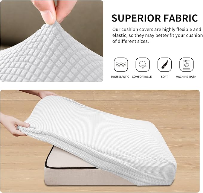 Easy-Going Stretch 3 Pieces Couch Cushion Covers - Image 4