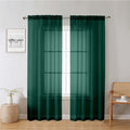 Lecloud Hunter Green Sheer Curtains 78 Inches Long 2 Panels, Airy Voile Solid by Lecloud