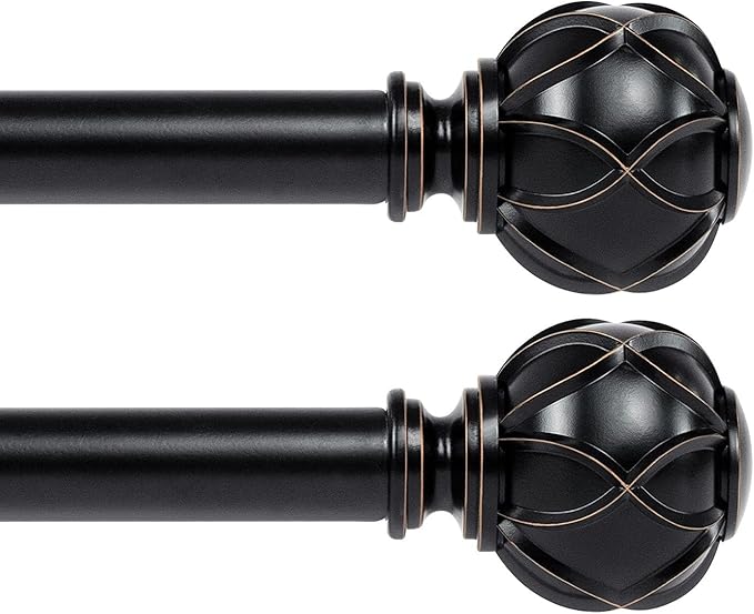 KAMANINA 1 Inch Curtain Rod Telescoping Single Drapery Rod 28 to 48 Inches by KAMANINA