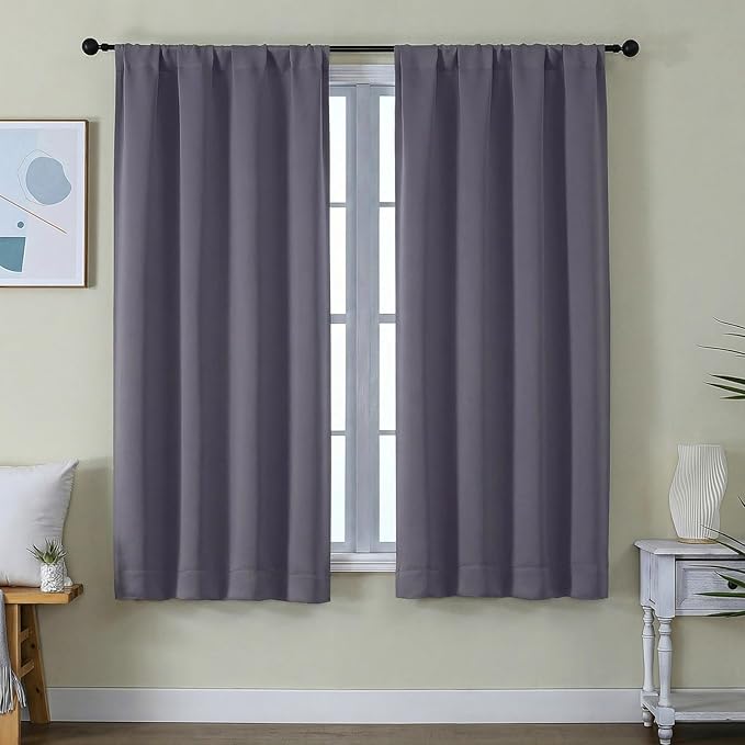 Simplebrand Ava Greyish Purple Blackout Curtains by Simplebrand