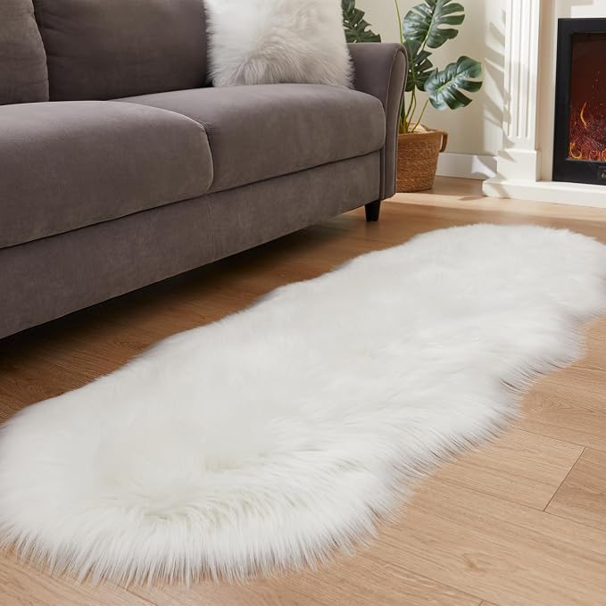 EasyJoy Ultra Soft Fluffy Shaggy Area Rug Faux Fur Rug Chair Cover Seat Pad by EasyJoy