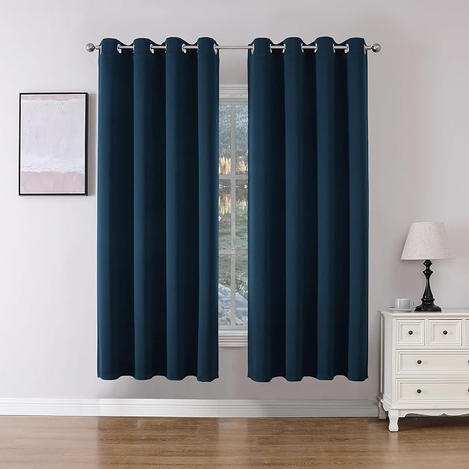 Joydeco Blackout Curtains 63 Inch Length 2 Panels Set, Thermal Insulated Long by JOYDECO