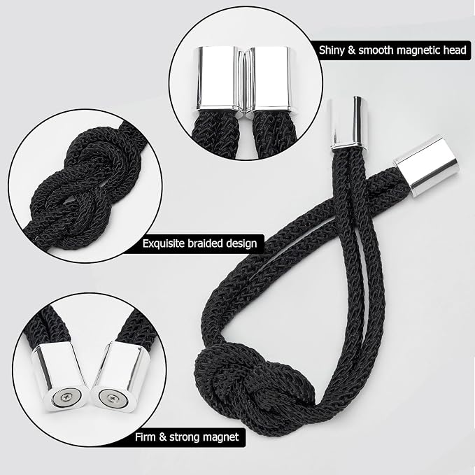 NICEEC 4 Pack Mini Magnetic Curtain Tiebacks Nordic Simple Style Drape Tie - Image 3