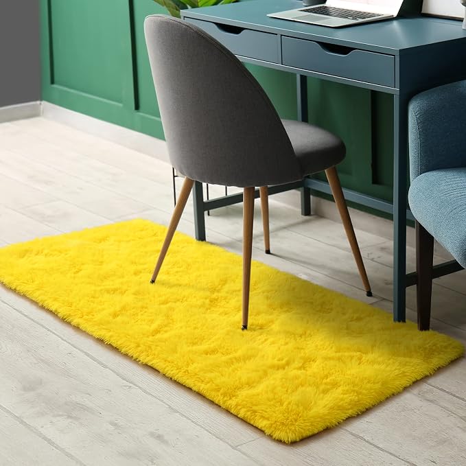 Amearea Shag Fluffy Small Rug, 2x4 Feet Throw Rugs - Image 8