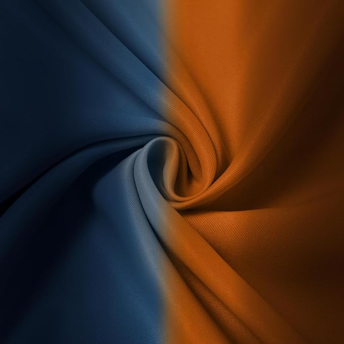 Yakamok Blackout Ombre Dark Blue and Burnt Orange Curtains-Gradient Room - Image 4