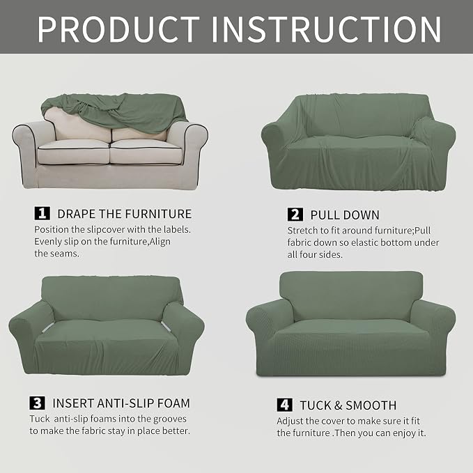 Easy-Going Stretch Loveseat Slipcover 1-Piece Sofa Cover Furniture Protector - Image 8