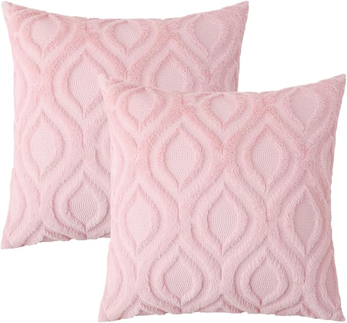 decorUhome Summer Throw Pillow Covers 22x22 Inch Set of 2, Soft Plush Faux Wool - Image 9