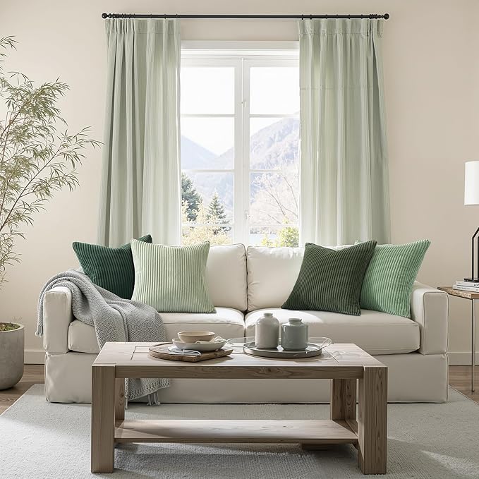 Topfinel Light Green Decorative Throw Pillow Covers Green Series, Winter Fluffy - Image 6