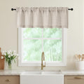 Linen Valances for Windows, Light Filtering Faux Linen Textured Small Short by WelvetBLK