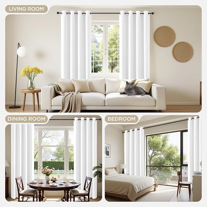 Joydeco Curtains 84 Inches Long 2 Panels Set, Thermal Insulated Long Curtains& - Image 4