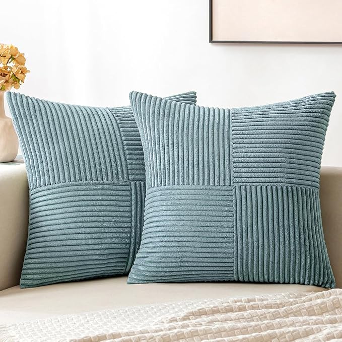 MIULEE Sky Blue Decorative Throw Pillow Covers 18x18 Inch by MIULEE