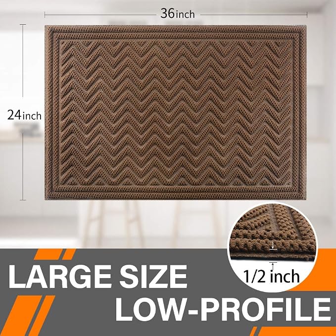 Mibao Front Door Mat, Dirt Trapper Welcome Mat - Image 2
