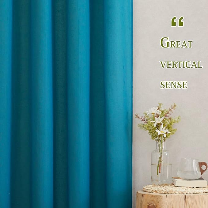 NICETOWN Linen Sheer Curtains 63 inch Length 2 Panels, Grommet Semi Sheer - Image 4