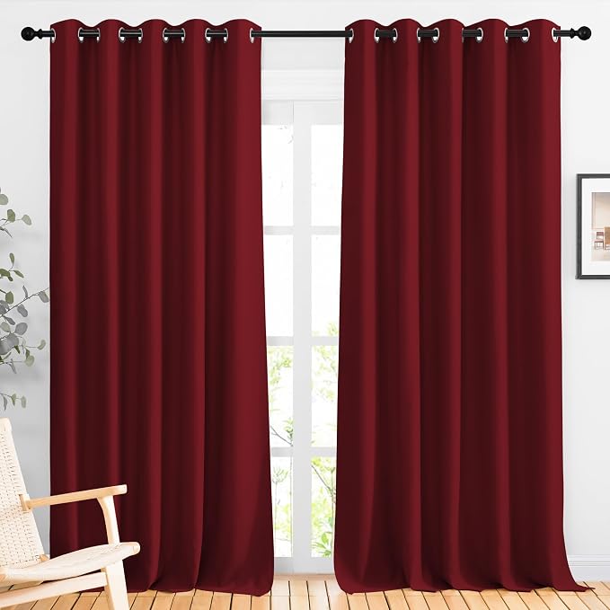 NICETOWN Burgundy Red 102 inch Curtains by NICETOWN