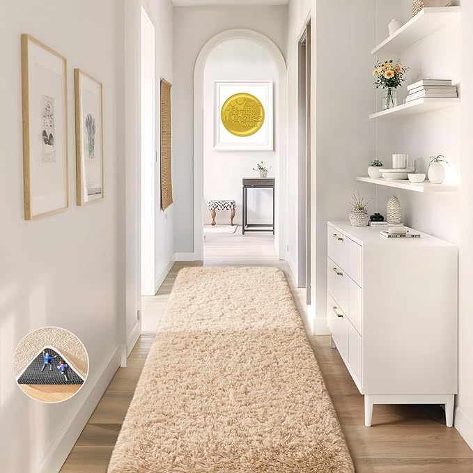 Ophanie 2x8 Runner Rug for Hallway, Upgrade Non-Slip Fluffy Soft Bedside Rugs by Ophanie
