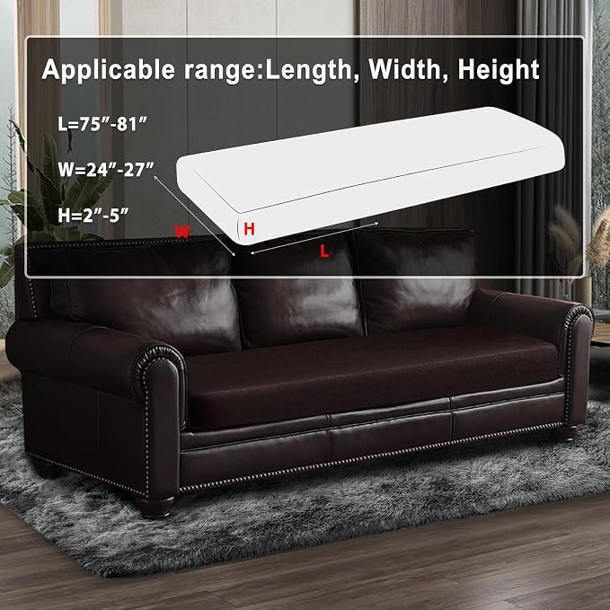 Leather Look Couch Cushion Covers Sofa Seat Slipcovers Sets Couches Furniture - Image 3