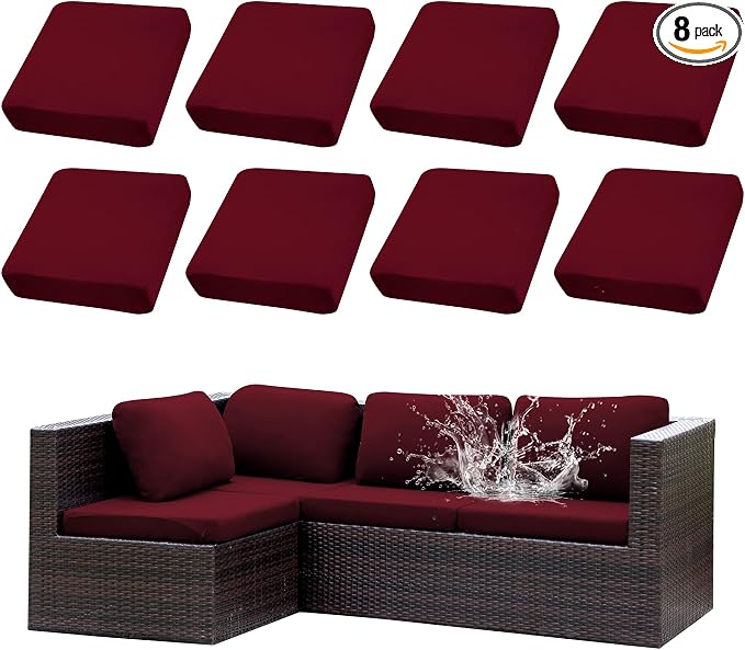 Outdoor Cushion Covers Set, Replacement by SUKAIKEQA