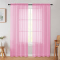 Pink Sheer Curtain for Bedroom Living Room 72 Inches Long 2 Panels Set by WelvetBLK