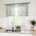 HOMEIDEAS Sage Green Sheer Kitchen Curtains 30 X 24 Inch Length 2 Panels by HOMEIDEAS